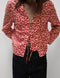 Pure Cotton Printed Tie Front Top